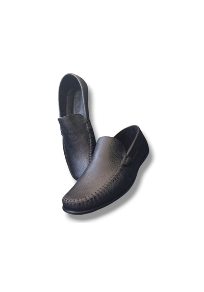 Growish Ge0186 Hakiki Esnek Yumuşak Deri Comfort Tokasız Ayakkabı Siyah