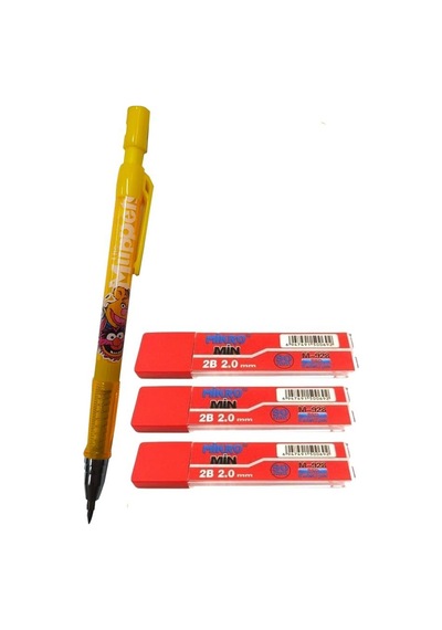 Versatil Kalem 2.0 MM Kalın Uçlu Sarı ve Yedek Kalın Uç 2.0 MM Kırmızı 3 Adet