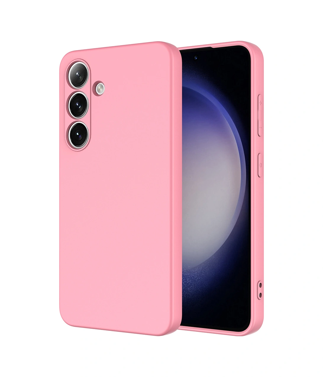 Samsung Galaxy Uyumlu S25 Kılıf Lansman İçi Kadife Kamera Korumalı Mara Silikon Kılıf - Pembe Pembe