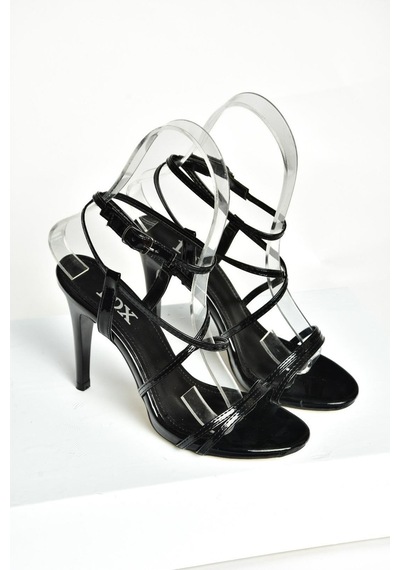 Fox Shoes S997066308 Siyah Rugan İnce Topuklu Kadın Abiye Ayakkabı Siyah