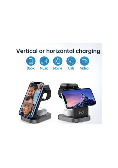 3'ü 1 Arada Manyetik Kablosuz Şarj Standı 15w Telefon, Saat Ve Kulaklık Şarj İstasyonu - 1 Metre Tip-c Kablolu Çok Renkli 3'ü 1 Arada Manyetik Kablosuz Şarj Standı 15w Telefon, Saat Ve Kulaklık Şarj İstasyonu - 1 Metre Tip-c Kablolu Çok Renkli