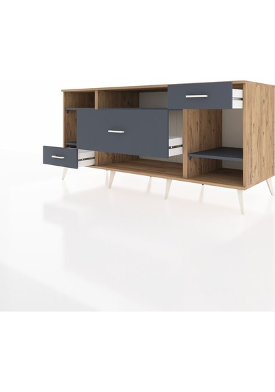 Kronos Konsol 4 Raflı 3 Çekmeceli 176x59x83 Çam-antrasit/antrasit Antrasit/antrasit Kronos Konsol 4 Raflı 3 Çekmeceli 176x59x83 Çam-antrasit/antrasit Antrasit/antrasit