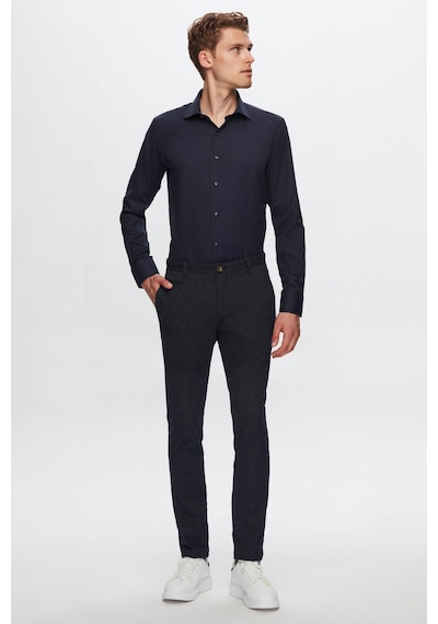D'S Damat Ds Damat Slim Fit Lacivert Armürlü Gömlek 7hf02ort02100 101