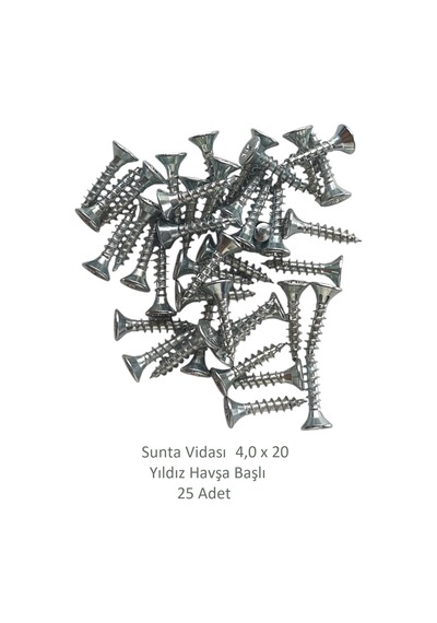 Adilon Sunta Vidası, 4,0 X 20 Mm, 25 Adet, Yhb Vida 4 x 20