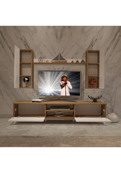 Decoraktiv Eko 5d Mdf Dvd Retro Tv Ünitesi Tv Sehpası Pera - Beyaz