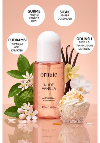 Ornate Nude Vanilla Saç ve Vücut Spreyi 200 ML
