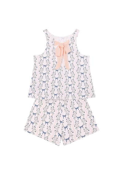 Denokids Kurdele Bahçesi Boyunda Kurdele Detaylı Şortlu Set
