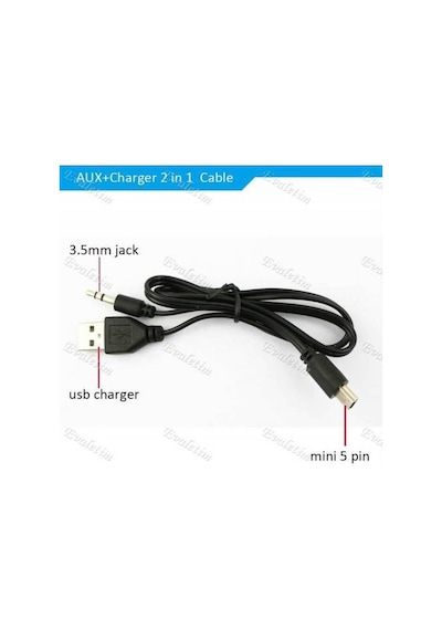 Mp3 Çalar Müzik Kutusu Kablosu Usb 3.5Mm Aux Mini 5Pin