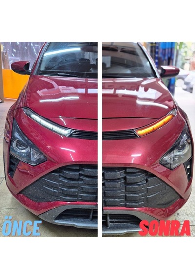 Hyundai Bayon Gündüz Farı Sticker Seti Kırmızı 2021-2024