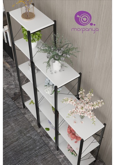 Morpanya Arveni Metal Çiçeklik Saksılık 3 Bölmeli Bahçe Balkon Çiçeklik R 001