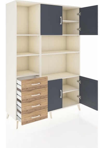 Hyperion Dolap 8 Raflı 4 Çekmeceli 4 Kapaklı 132x44x195 Aytaşı-antrasit/çam Antrasıt/atlas Çam Hyperion Dolap 8 Raflı 4 Çekmeceli 4 Kapaklı 132x44x195 Aytaşı-antrasit/çam Antrasıt/atlas Çam