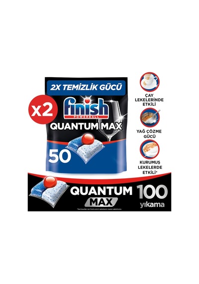 Quantum Max Bulaşık Makinesi Deterjanı Kapsül Tablet 100 Adet 2x50