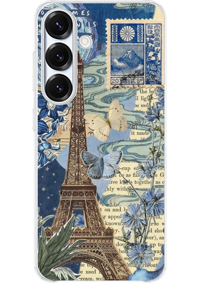 Samsung Galaxy S25 Plus Uyumlu Paris Ve Eyfel Kulesi Baskılı Silikon Kılıf Renkli