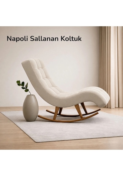 Smarto Relax Napoli Sallanan Ergonomik Dinlenme Koltuğu Tv Koltuğu Berjer Ekru