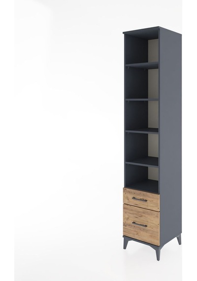 Hyperion Dolap 5 Raflı 2 Çekmeceli 44x44x221 Antrasit-çam Antrasit