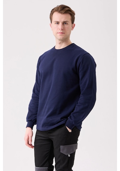 Galanthus Basic Sweatshirt - Uzun Kollu, Pamuklu, Rahat Kesim, Günlük Ve İş Kullanımı Lacivert