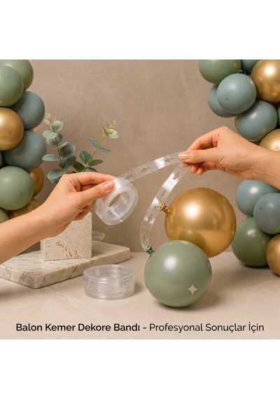 Bakgelal 5 Metre Plastik Balon Zinciri Aparatı 5li Set- Şeffaf Balon Şeridi Ve Balon Kemeri Hazırlama - 9012641724345 6+