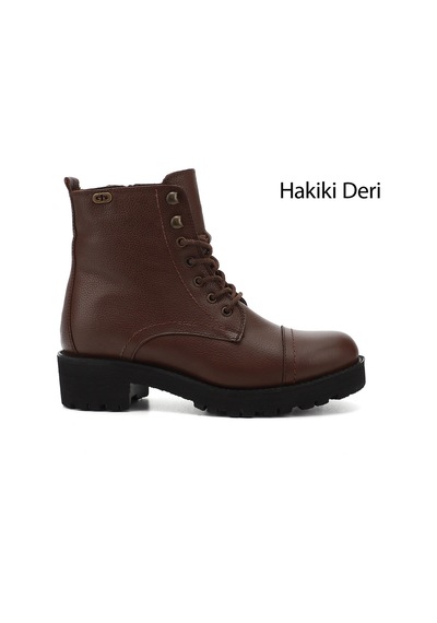 Gönderi(R) Gönderi R Kahve Floter Fermuarlı Kauçuk Taban Hakiki Deri Postal Bot Kahve