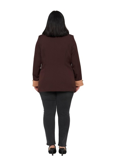 Disentis Büyük Beden Manşeti Kumaş Garnili Düğme Detaylı Astarlı Kahverengi Vizon Blazer Ceket Kahverengi Vizon Disentis Büyük Beden Manşeti Kumaş Garnili Düğme Detaylı Astarlı Kahverengi Vizon Blazer Ceket Kahverengi Vizon