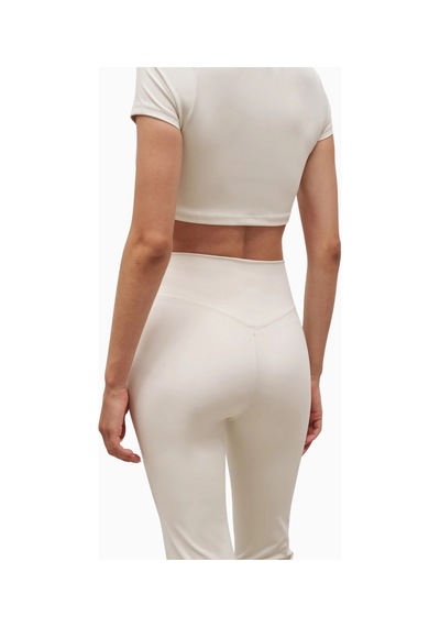 Because Of Alice Base Sculpting Flared Leggings Şekillendirici Yüksek Bel Bol Paça Kadın Tayt Krem