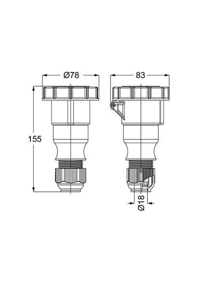 Mete Enerji 4x16a. Ip67 Uzatma Prizi Vidalı Bağlı T310280v