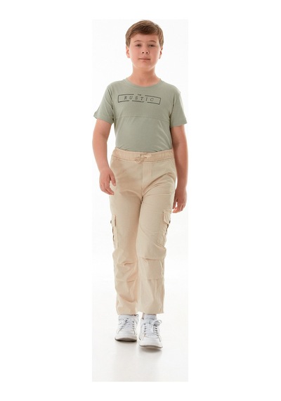 Fullamoda Paraşüt Kumaş Erkek Çocuk Jogger Pantolon 25mcck254217408-bej Bej