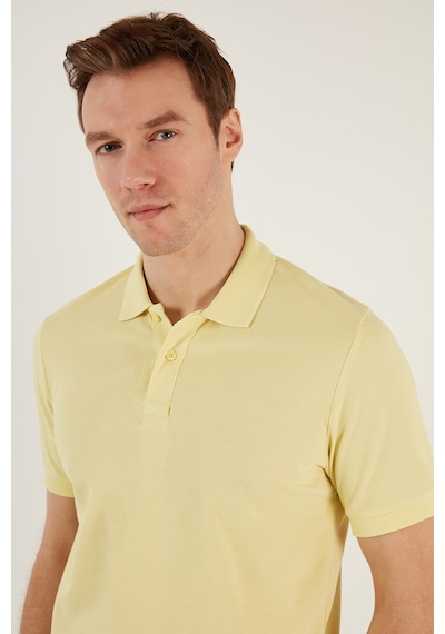 Buratti Pamuklu Regular Fit Düğmeli Erkek Polo Yaka T Shirt 5902739 Açık Sari