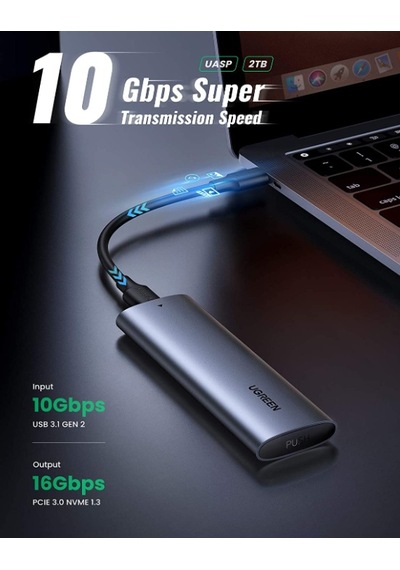 Ugreen M.2 Nvme Ssd Disk Kutusu Adaptörü. Alüminyum 10 Gbp