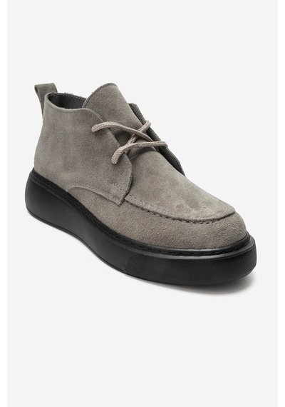 Luvishoes Luvi Shoes Lılya Füme Gri Süet Hakiki Deri Kadın Chukka Bot Füme - Gri