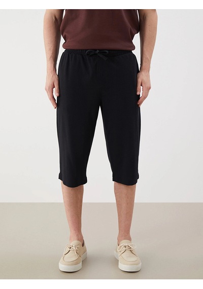 Lc Waikiki Lcwaıkıkı Classic Siyah Standart Kalıp Erkek Bermuda Şort New Black