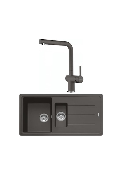 Franke Bfg 651-97 Slate Grey Granit Eviye + Franke Active Plus Doccia 2.0 Slate Grey Spiralli Mutfak Bataryası Seti Antrasit Franke Bfg 651-97 Slate Grey Granit Eviye + Franke Active Plus Doccia 2.0 Slate Grey Spiralli Mutfak Bataryası Seti Antrasit