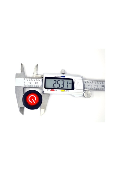 26mm 12v Kırmızı Işıklı Power Logolu 1-0 Kalıcı Anahtar Yuvarlak