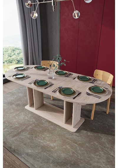 Modern 8 Kişilik Mutfak Yemek Masası %100 Mdf Mutfak Yemek Odası Masası Ym08 Sidon