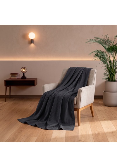 Maxstyle Spring %100 Pamuk Tek Kişilik Pike Antrasit 180x230 Cm Renkli