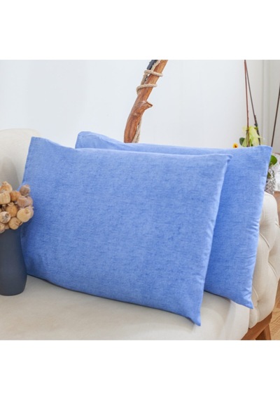 50x70 Mavi Yastık Kılıfı Pamuk 2'li Set