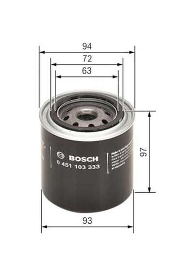 BOSCH 451103333 Yağ Filtresi Mondeo 94- 2.5 Maverıcık 01- 3.0 / 300 C 07- 2.7