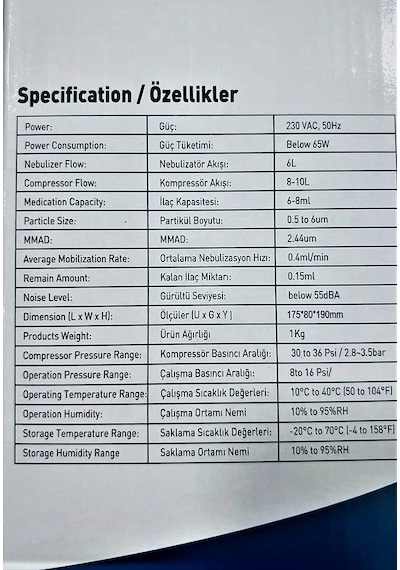 Artımed Kompresörlü Nebulizatör Cihazı