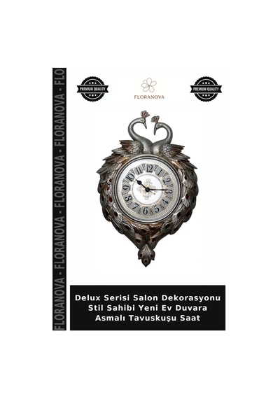 Delux Serisi Salon Dekorasyonu Stil Sahibi Yeni Ev Duvara Asmalı Tavuskuşu Saat Diğer