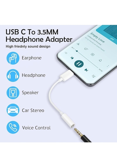 Android Type-c Uyumlu Kablolu Kulaklık Çevirici Type-c To Headphone Jack Aux Samsung Xiaomi Redmi -