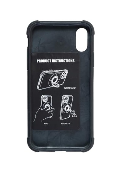 Iphone X Ve Xs İle Uyumlu Telefon Kılıfı Halka Tutucu Telefon Satandı Siyah Diğer