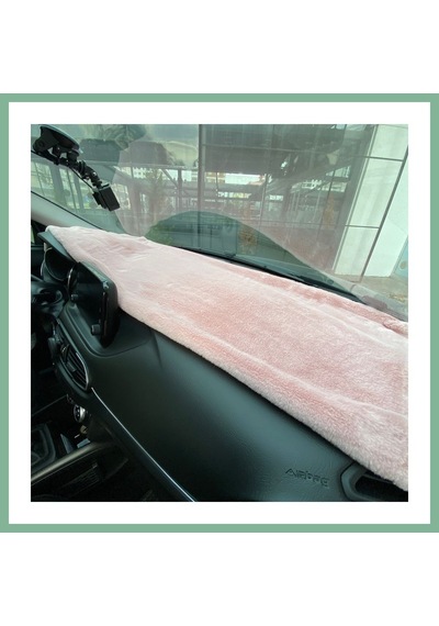 Bşkvirgo Yumuşak Tüylü Oto Torpido Bagaj Üstü Örtü Peluş Halı Pudra Pembe 130x40cm Bsk2026 Standart