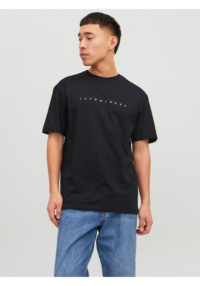 Jack & Jones Jack&jones Star Erkek Siyah Yuvarlak Yaka Tişört 12234746-BLK Siyah