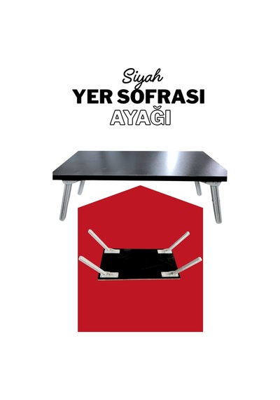 4 Adet Yer Sofrası Ayağı 22 Cm Siyah Plastik Katlanır Sofra Ayağı Yer Sofrası Sini Altı Ayak 22 Cm Siyah Siyah