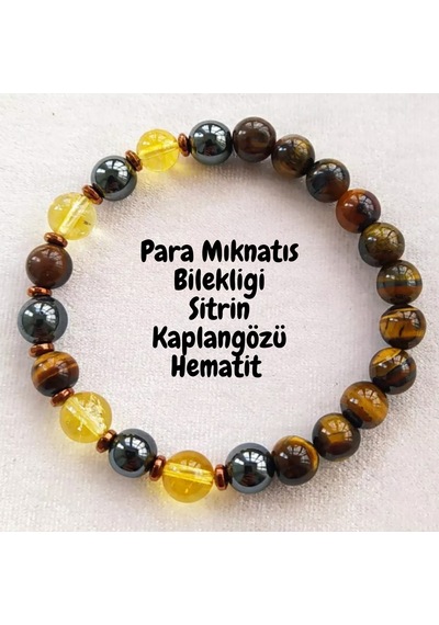 Mudidogaltas Para Mıknastıs Bilekliği Unisex Sitrin-kaplangözü Kombin Çok Renkli