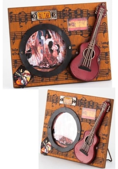 Dekoratif Metal Çerçeve Gitar Dekorlu