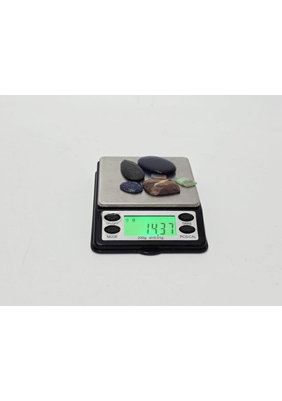 Kabaşon Kesim Kuvars Doğal Taş 14,3 Gram Lot 20 renkli