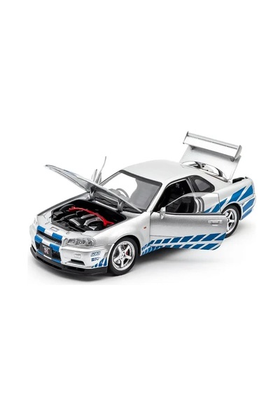 Hobbiez World 1:24 Nissan Skyline Gt-r R34 Liberty Walk Açık Gri