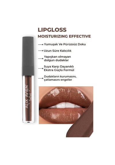 Uzun Süre Kalıcı Yapışkan His Bırakmayan Nemlendirici Dudak Parlatıcısı - Lipgloss 11 Chocolate Kiss