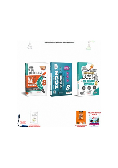 Günay 8. Sınıf Lgs Fen 065 300 Soru Hediyeli 3 Kitap Seti
