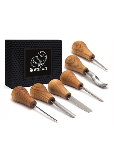 Beavercraft Sc05 6 Parça Avuç İçi Iskarpela Seti Ahşap Oyma Bıçak Keski Takımı